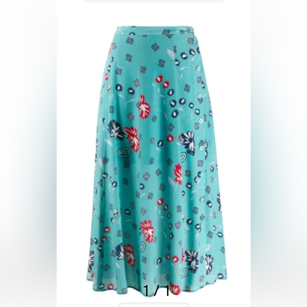 Zadig & Voltaire A-Line Maxi Skirt Blue and Red